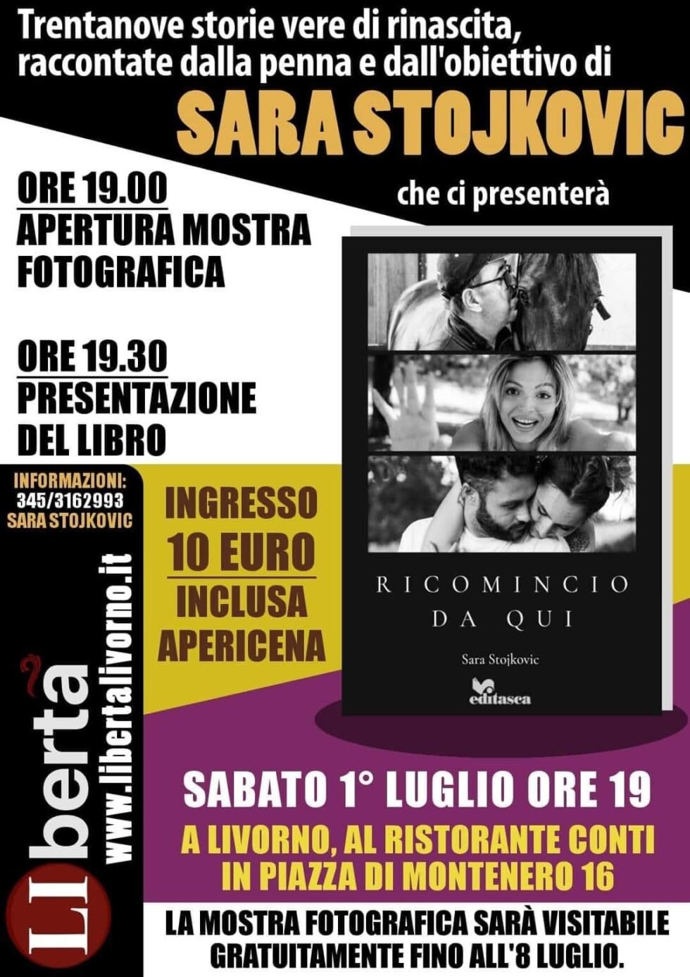 Evento - Sara Stojkovic - Ricomincio da qui - Libro
