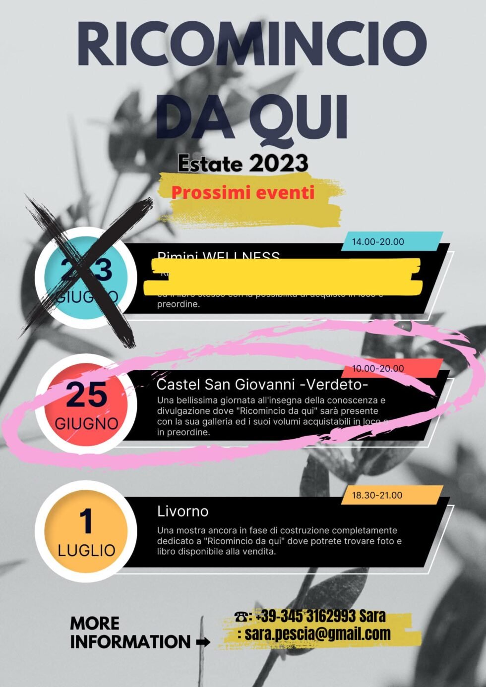 Evento - Sara Stojkovic - Ricomincio da qui - Libro