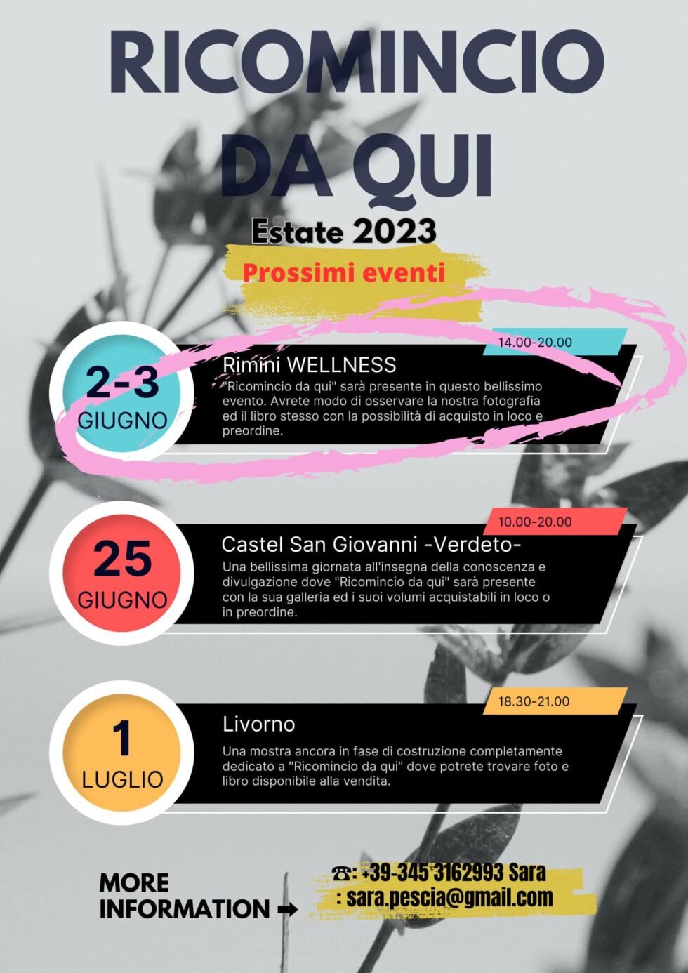 Evento - Sara Stojkovic - Ricomincio da qui - Libro